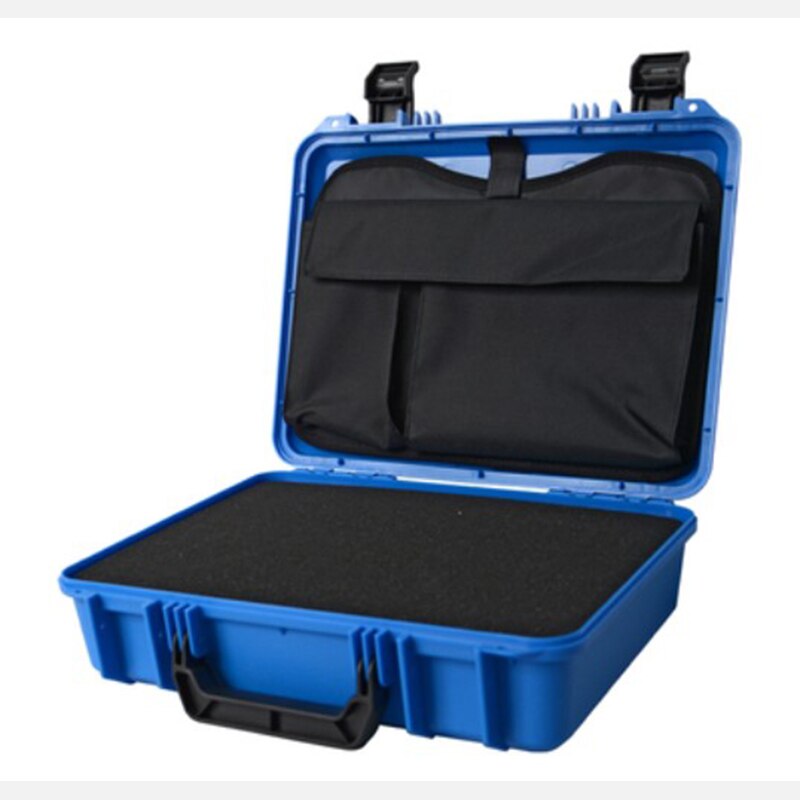 Direct Supply Portable Computer Storage Case Plastic Portable Hardware Toolbox Equipment Box With File Pocket Pre-Cut Foam: Blue
