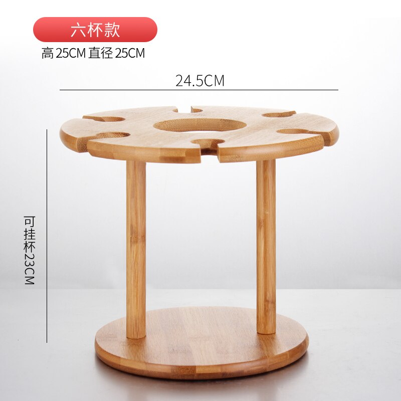 Estante de secado de copas de vino, estantería de almacenamiento de bambú, soporte para exhibición de botellas, suministros de cocina casera WJ506: A