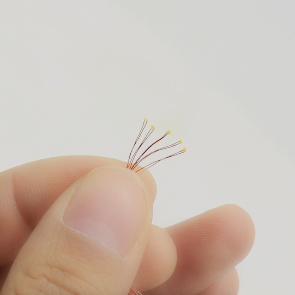 0201 Chip Smd Warm-Wit Pre-Gesoldeerd Micro 0.1Mm Koperen Bedrade Smd Led Voor Verlichting Systeem