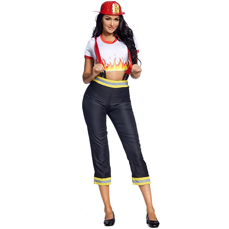 Umorden-Disfraz de Bomberos de cinco alarmas para mujer, disfraz de bombero, Rol de Cosplay, vestido de de fantasía