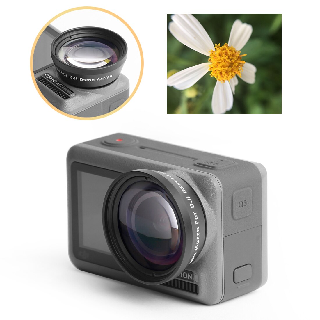 HOBBYINRC Camera Externe 15X Macro Lens voor DJI OSMO Action Close-up opnamen VOOR Bloemen Insecten