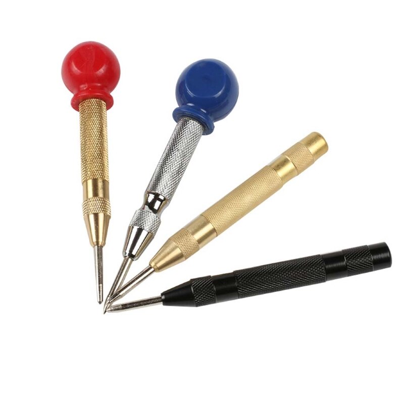 Heavy Duty Automatic Center Pin Punch Loaded Marking Holes Wood Press Dent Marker Woodwork Tool Drill Bit