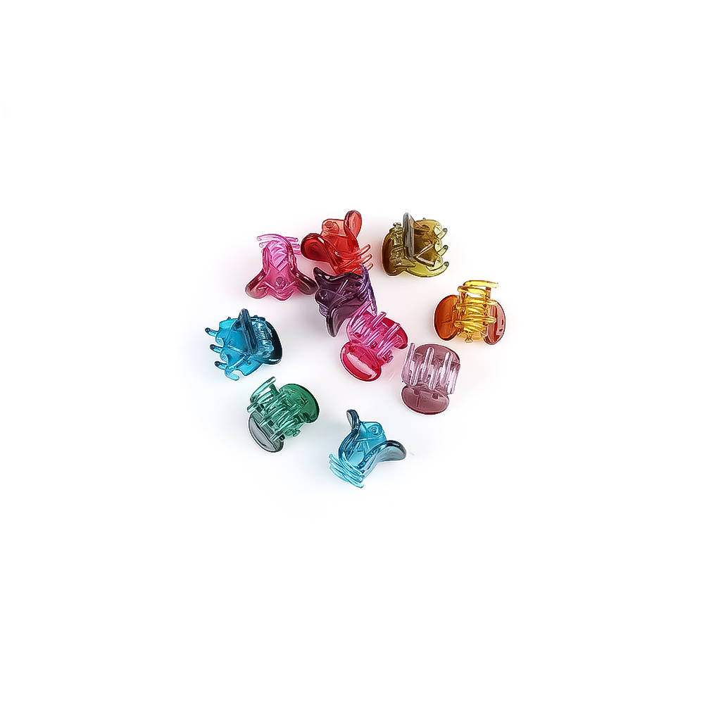 10pcs/set Small Hair Claw Clips for Women Girls Black Brown Transparent Plastic Mini Claws Hairclip Clamp Kid Hair Accessories: XS / Desert Camouflage