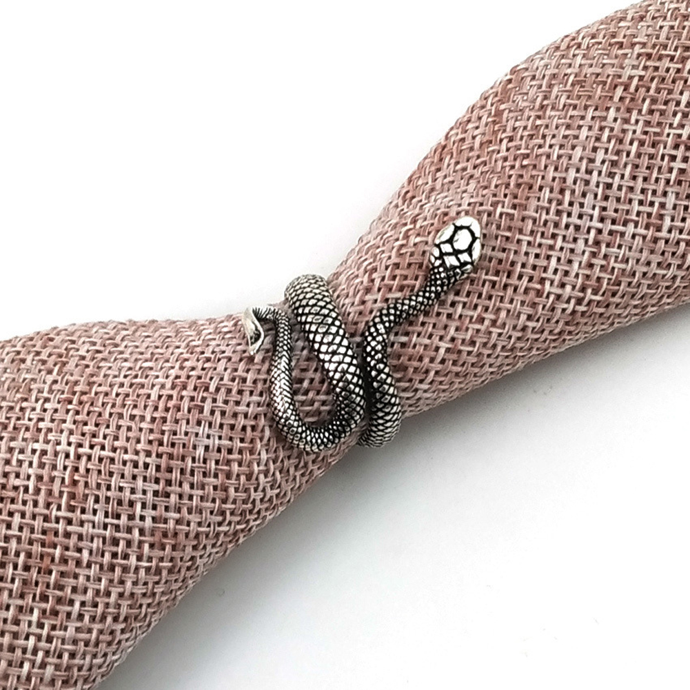 Retro Punk Snake Ring Voor Mannen Vrouwen Overdreven Antieke Siver Kleur Opening Verstelbare Ringen