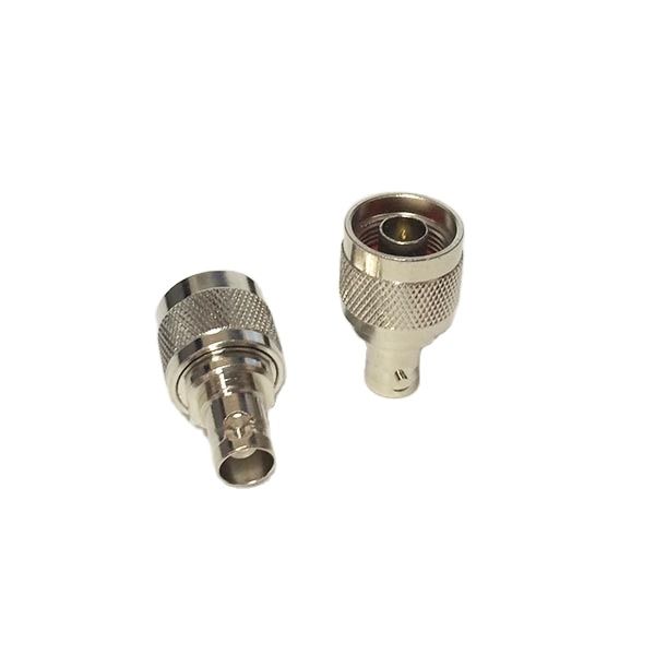 1 unidad, conector N macho a BNC hembra, adaptador coaxial RF, convertidor recto niquelado,