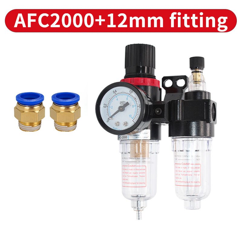AFC2000 1/4 Luchtcompressor Olie Waterafscheider Filter Regulator Val Airbrush Reduceerventiel: AFC-PC12-02
