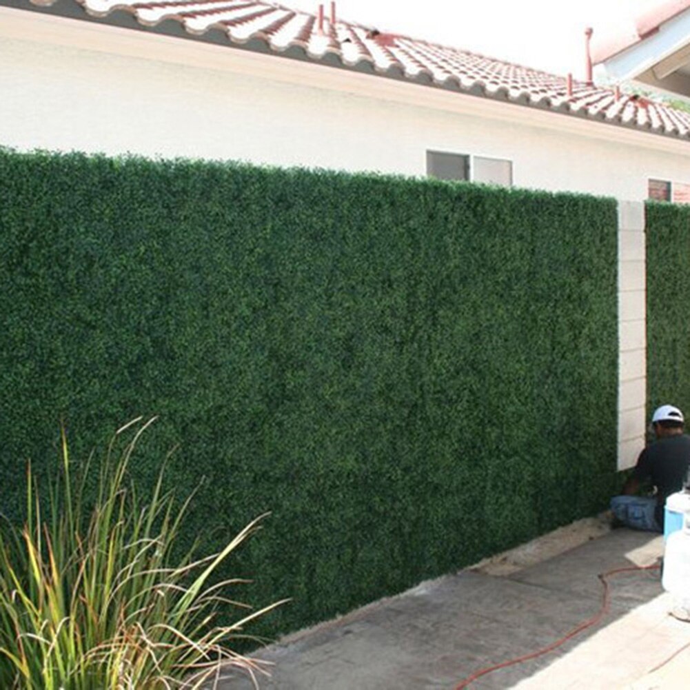 Eco-friendly Artificial Simulation Plants Leaf Grass Fence Evergreen Screen Hedge Panels Emulated Plant Wall Decor