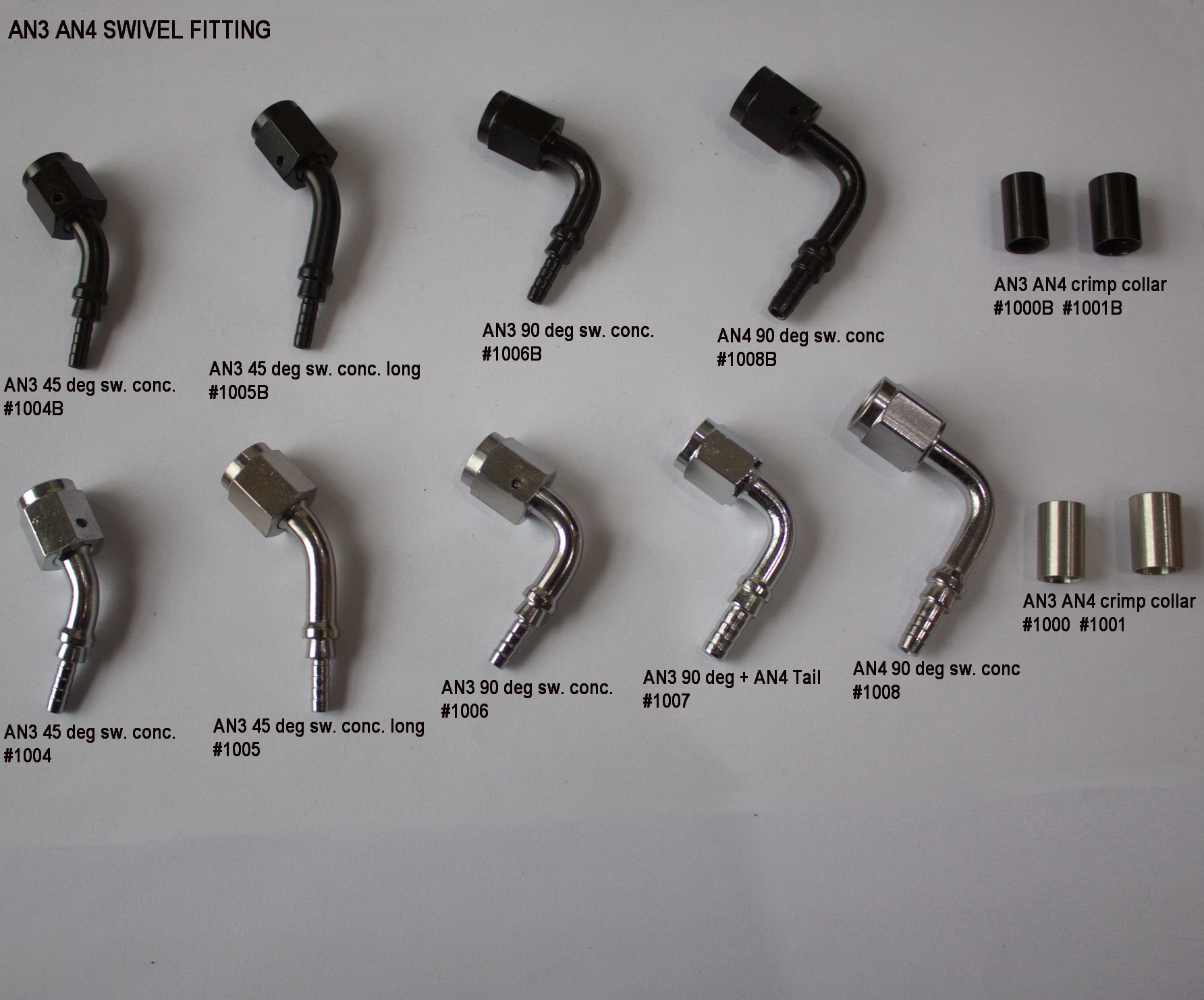 AN3, AN4, 45°, 90° Swivel, Rotating, Hydraulic Hos... – Grandado