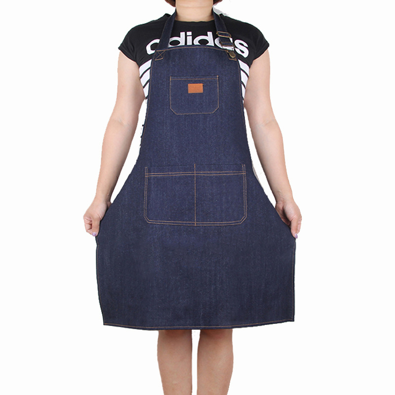 East of eden jeansförkläde förtjockning kök kafé tebutik män och kvinnor overaller bbq förkläde: Blå