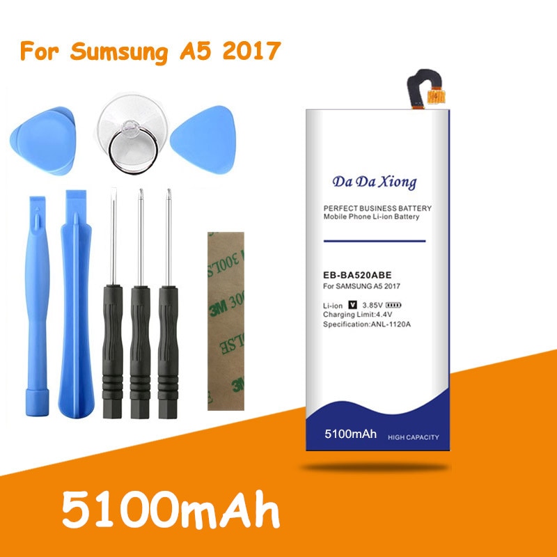 Batería de EB-BA520ABE de 5800mAh para Samsung Galaxy Edition A5, , A520F, SM-A520F de repuesto, herramientas gratuitas