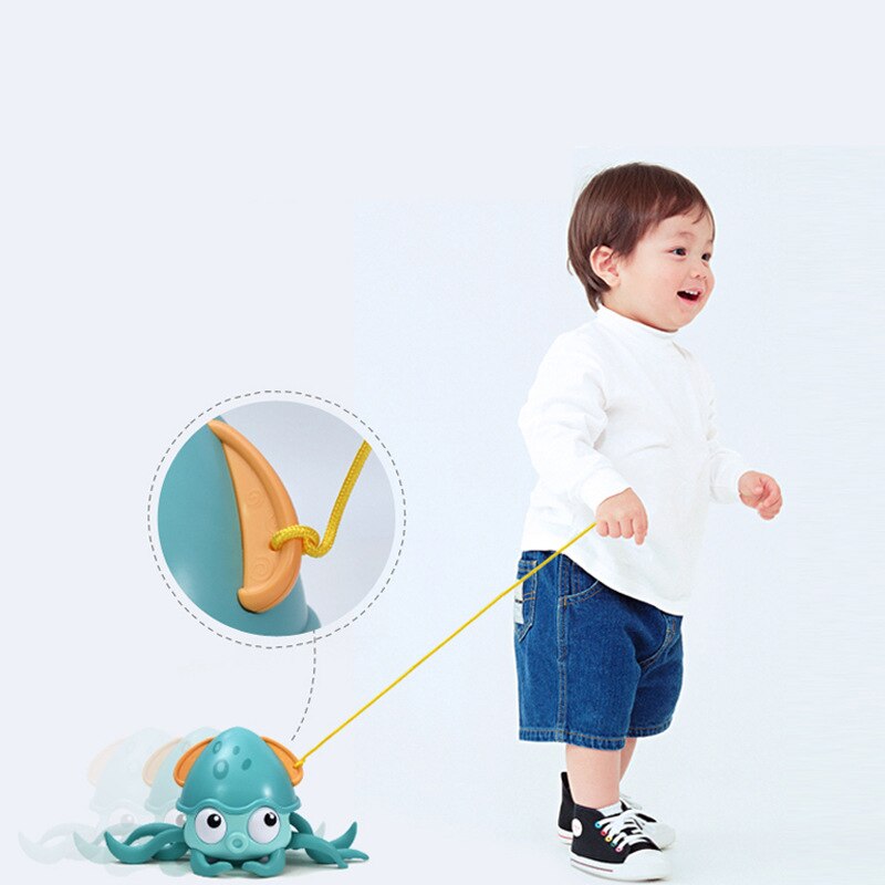 Bad Dusche Octopus Uhrwerk Spielzeug Baby Baden schwimm Spielzeug Seil Gezogen Krabbeln Krabben Auf Land Und Wasser Jungen Mädchen Kinder