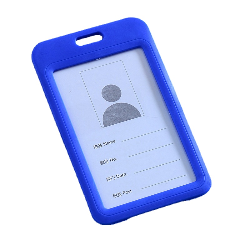 2pcs/set Double Transparent Card Holder Pass Work Permit Sleeve Case for Staff Nurse Workers ID Badge Holder Cards Protector: Beige