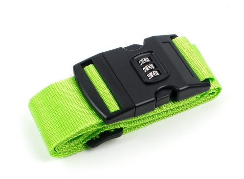 Sangle de bagage à serrure à combinaison, , ceintures de bagages réglables, valise de voyage de sécurité, sangles de transport, accessoires de voyage: vert clair