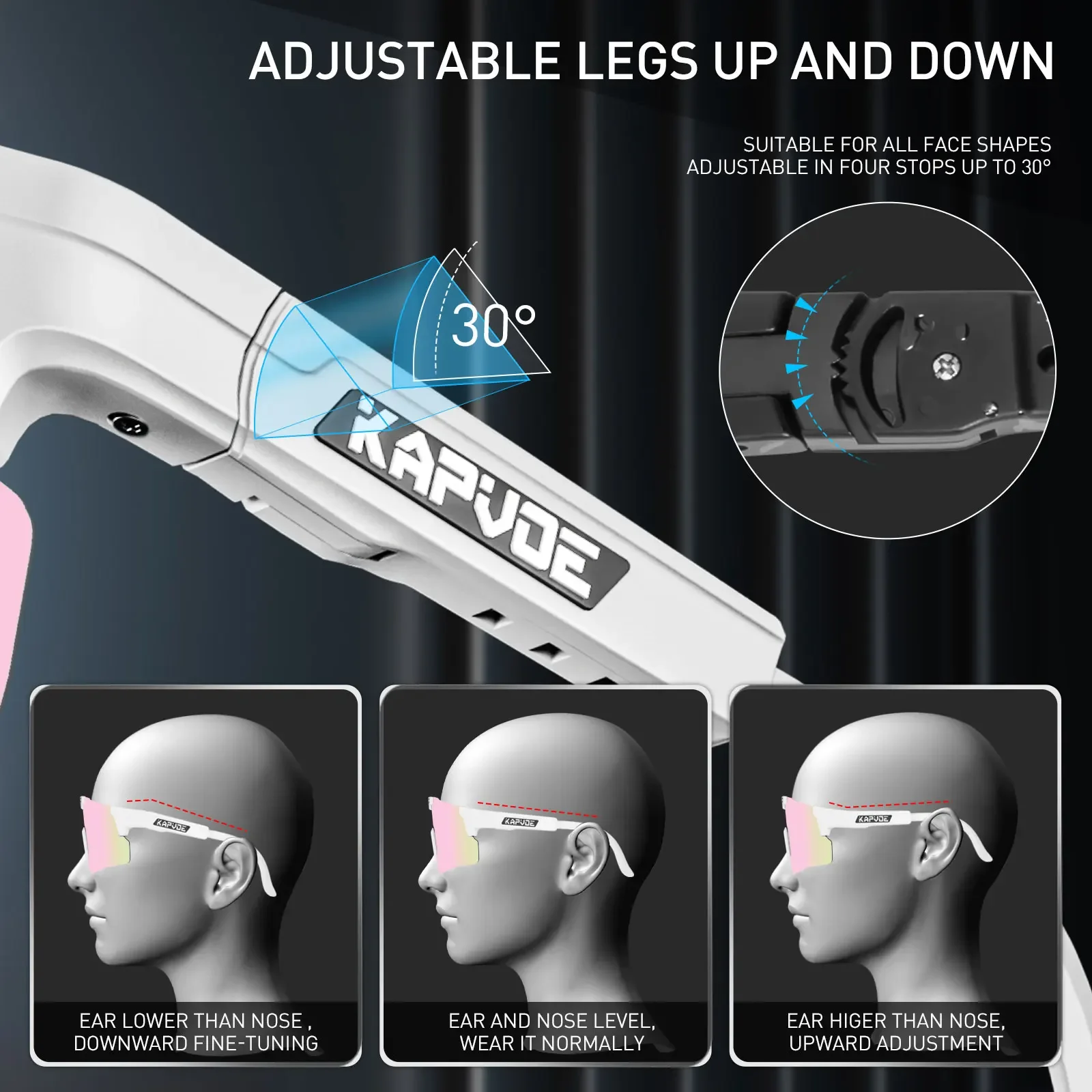 KAPVOE-Óculos De Sol De Ciclismo Polarizados Para Homens E Mulheres, Óculos De Esportes Ao Ar Livre, Óculos De Bicicleta, Bicicleta De Estrada, MBT, UV400