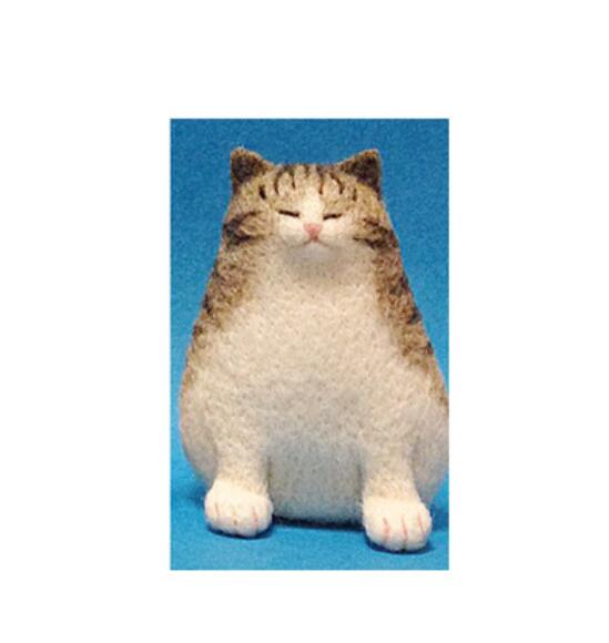 Novice Cat Wool Felt wool needlepoint kit wool felt needle felting decoration craft needlecraft: R