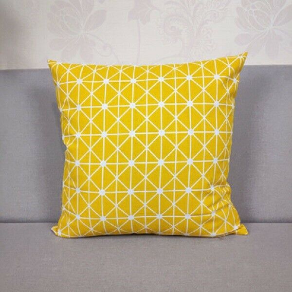 Geometrische katoenen linnen kussenhoes kussensloop banksprei modern kunstpatroon 45*45cm huisdecoratie decoratieve kussensloop: Geel