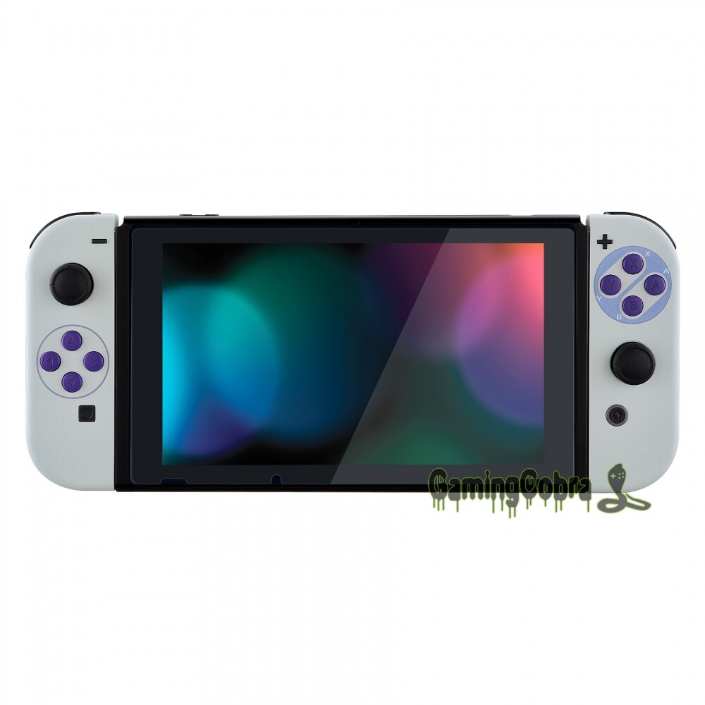 EXtremeRate-carcasa de control de la placa trasera de la consola, juego completo de botones para NS Switch, estilo SNES, tacto suave