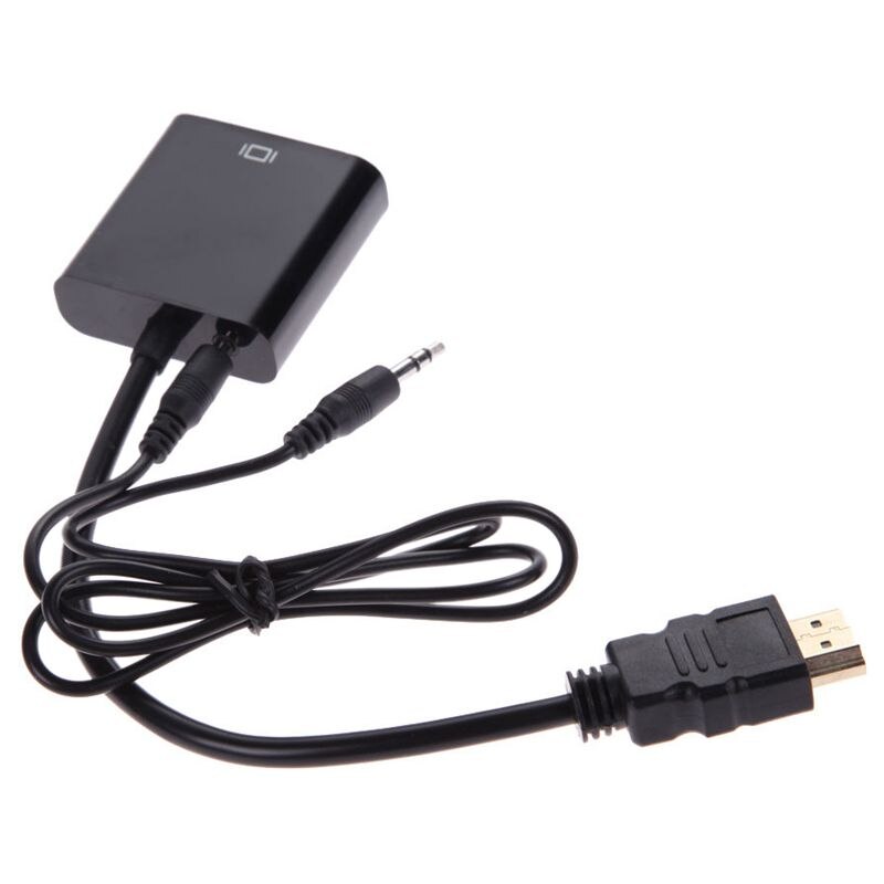1080p mikro-hdmi/mini hdmi/hdmi til vga konverteradapter med o videokabel