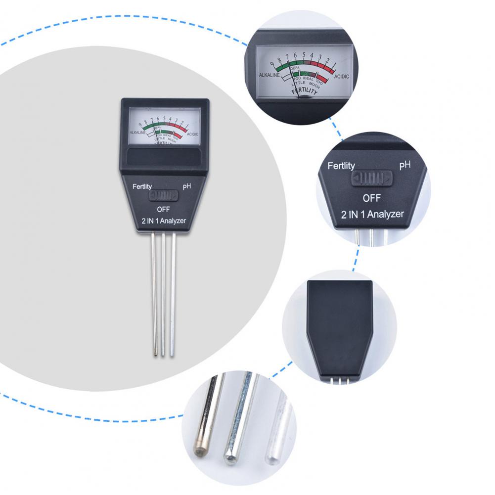 Soil PH Meter Three Probes Accurate Plastic Easy to Use Fertile Tester for Garden