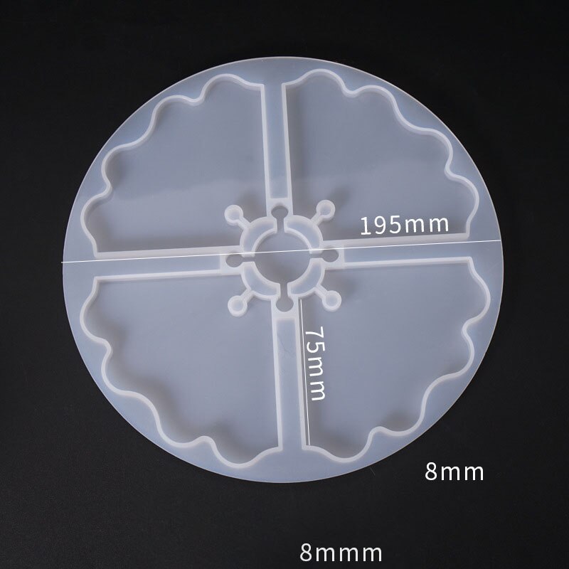 Combinação onda coaster silicone molde para diy artesanal fazendo artesanato cristal cola epoxy molde resina para fazer jóias: Flower