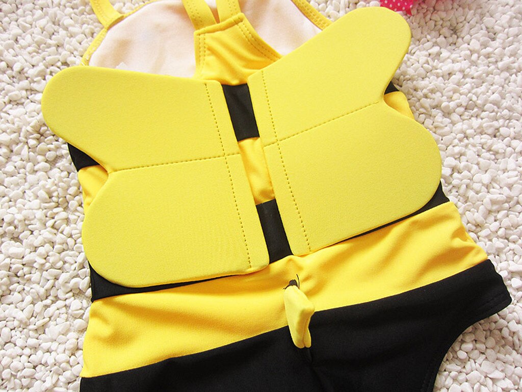 Kleinkind kinder Baby Junge Mädchen Sleeveless bee Cartoon Strand Bademode Straps Set Outfits Beachwear Casual Neue Badeanzug