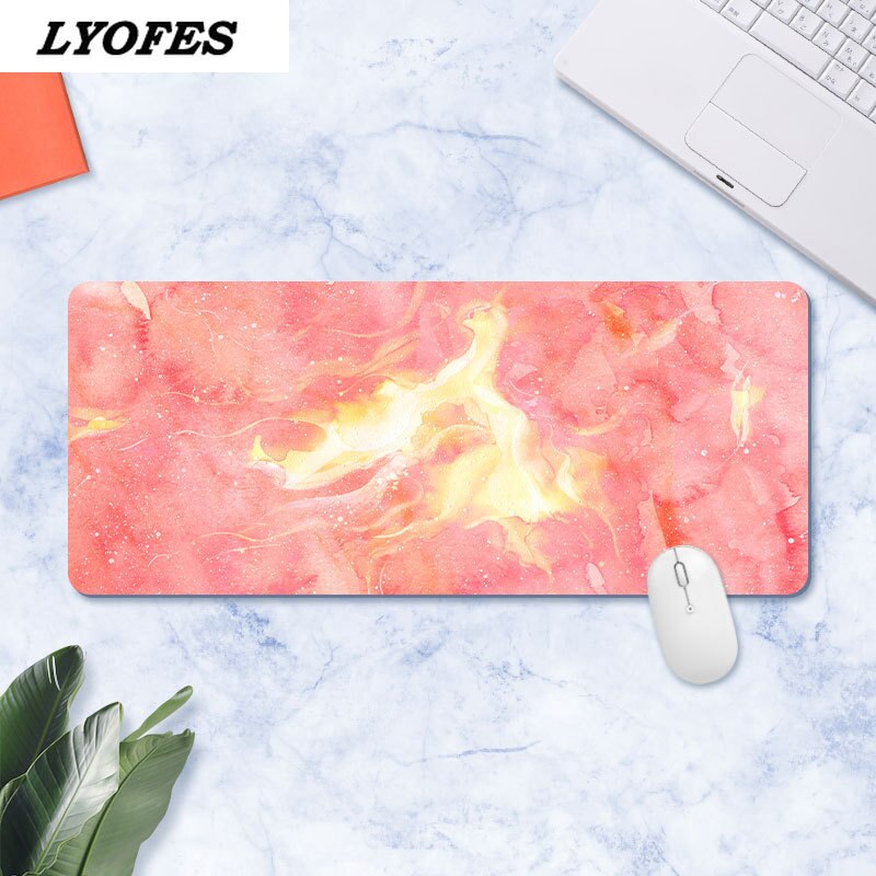 Kawaii Desk Mat Gamer Large Marble Desk Pad Mouse Pad Waterproof Computer Keyboard Table Decoration Cover Gaming Player Mice Mat: 300x800x2mm 6