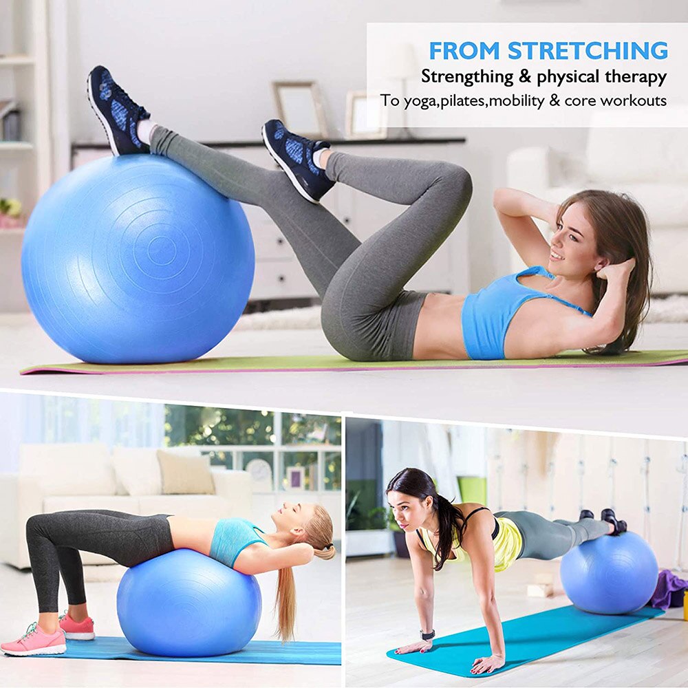 Sport yoga bälle bola pilates fitness gym balance fitball übung pilates workout massage ball 55cm 65cm 75cm
