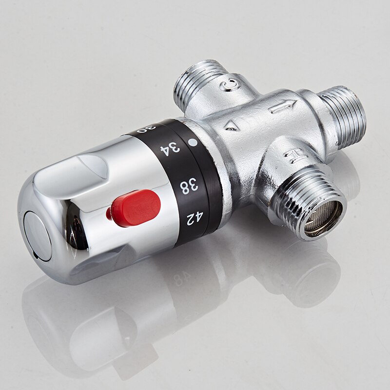 Brass Thermostatic Mixer Valve Thermostatic Cartridge Chrome Temperature Control Shower Mixer Valve Constant Temperature Valve