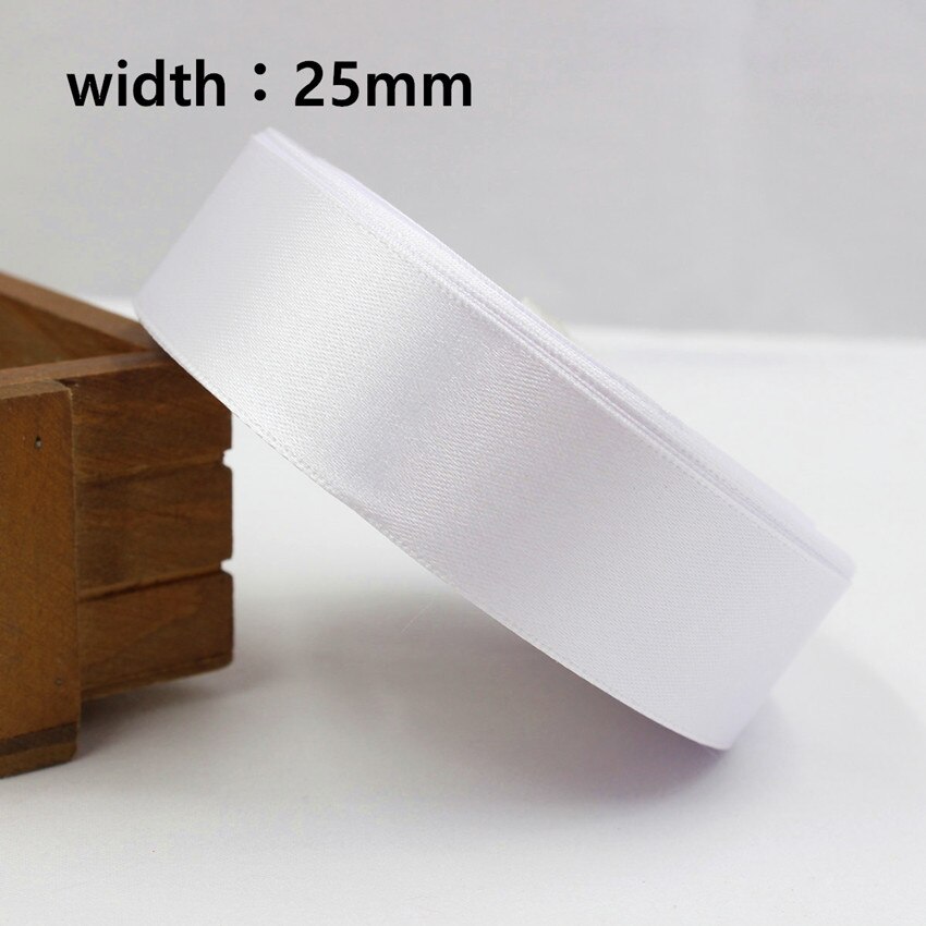 001, 25 m white silk ribbons decorate wedding ribb... – Vicedeal