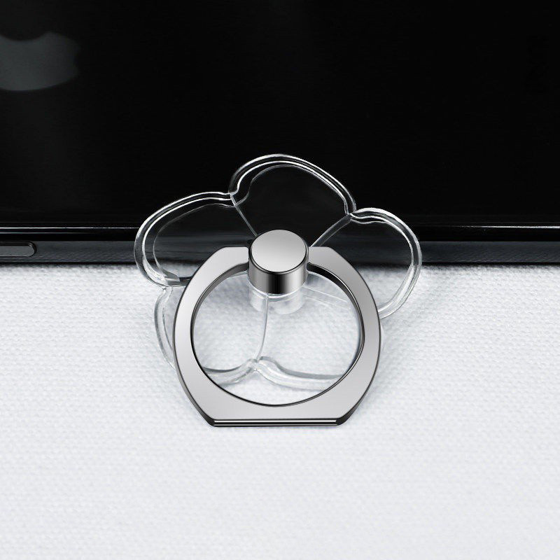 360 Universal Mobile Phone Holder Transparent Alien Animal Foldable Finger Ring Mobile Phone Grip tok Holder Stand Phone Grip: Flower