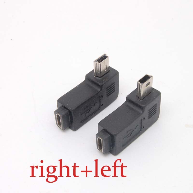 Mini USB Type A male to Micro USB B feMale 90 Degree right/left Angle Adapter