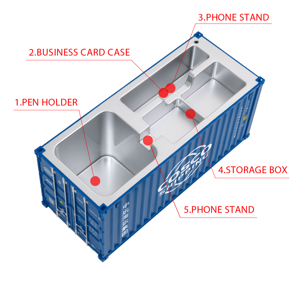 20ft Mini COSCO Container modello di giocattoli giocattoli contenitore di carico contenitore di logistica tascimo contenitore per nave portapenne forniture per ufficio