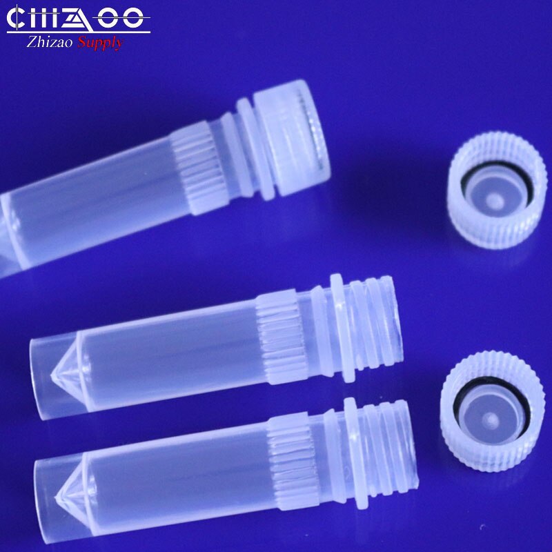 Criovial 1,5 ml, muestra de microtubos de plástico de pie con tapa roscada, tubos criogénicos