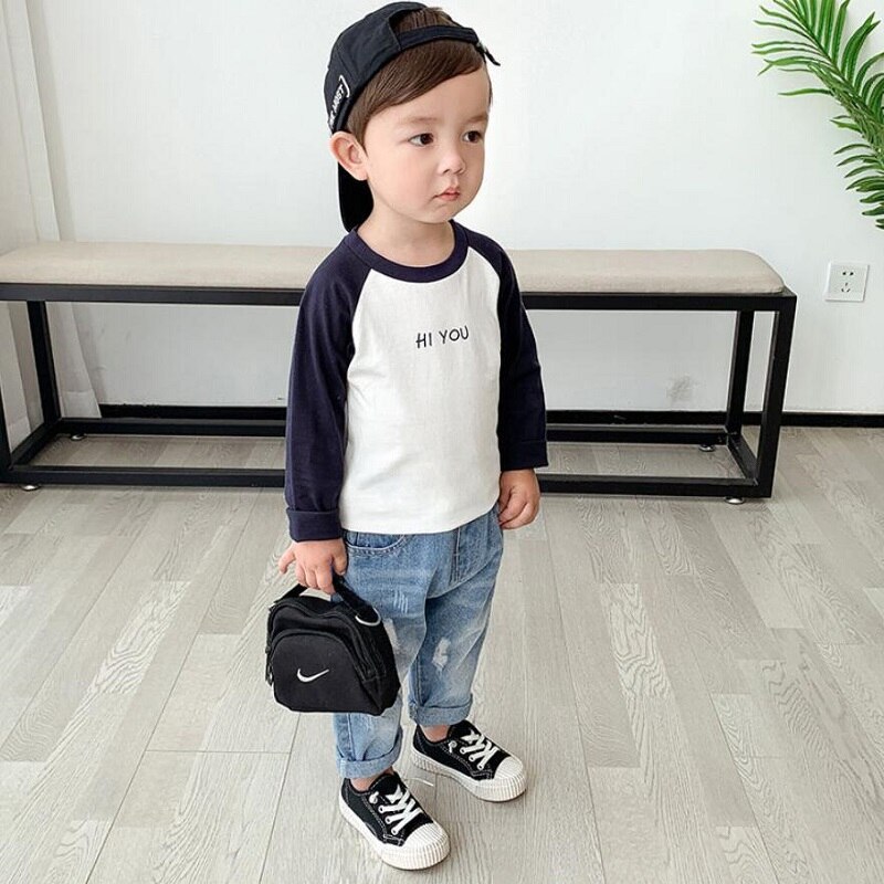 Jean taille élastique avec trou pour enfant, pantalon pour bébé garçon de 2 à 7 ans, nouveauté printemps automne