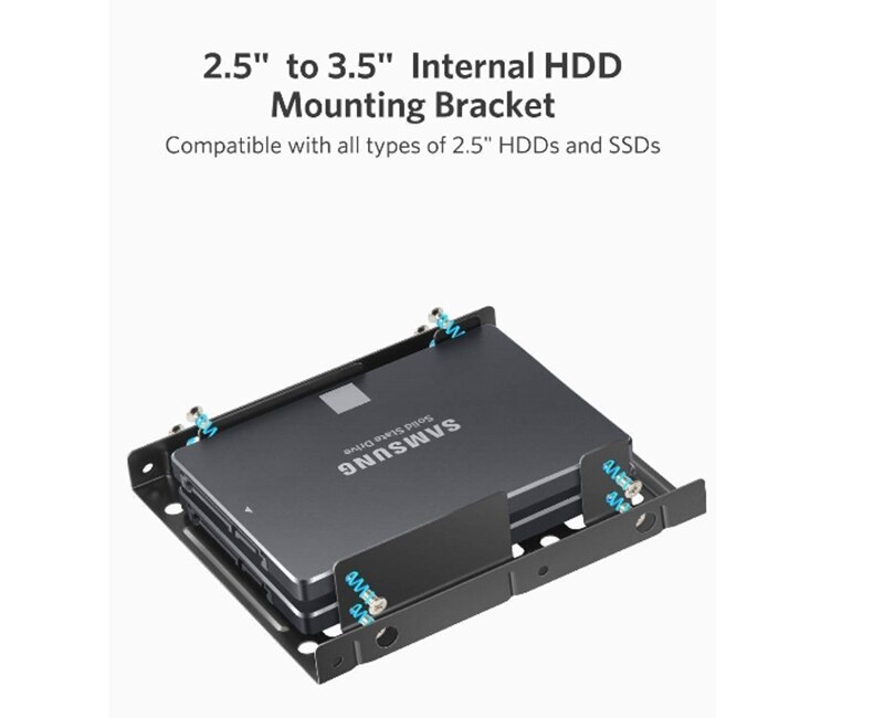 SSD HDD Mounting Bracket 3.5 to 2.5 Internal Hard Disk Drive Kit Cables 2.5 hard disk drive to 3.5 bay tray caddy
