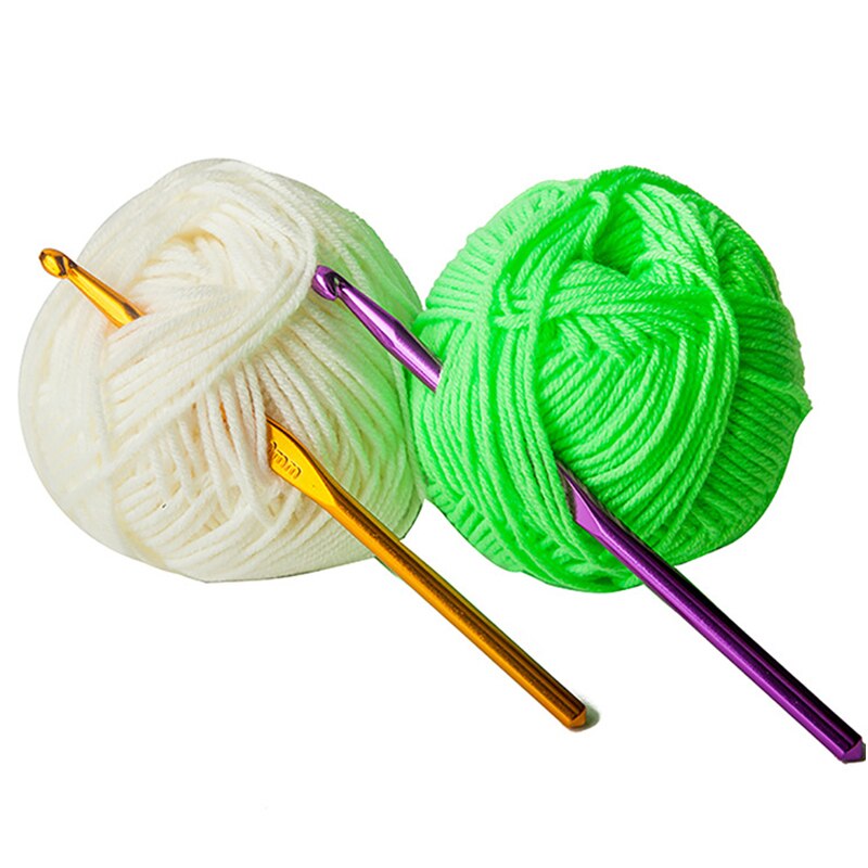 14 Sizes Aluminum Oxide Knitting Needles Crochet Hook Sweater Weaving Crochet Needles Home DIY Handmade 2-10mm