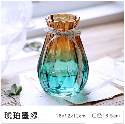 Nordisk glassvase europeisk gjennomsiktig vase blomsterarrangør vannkulturvase husholdningsvase: 03