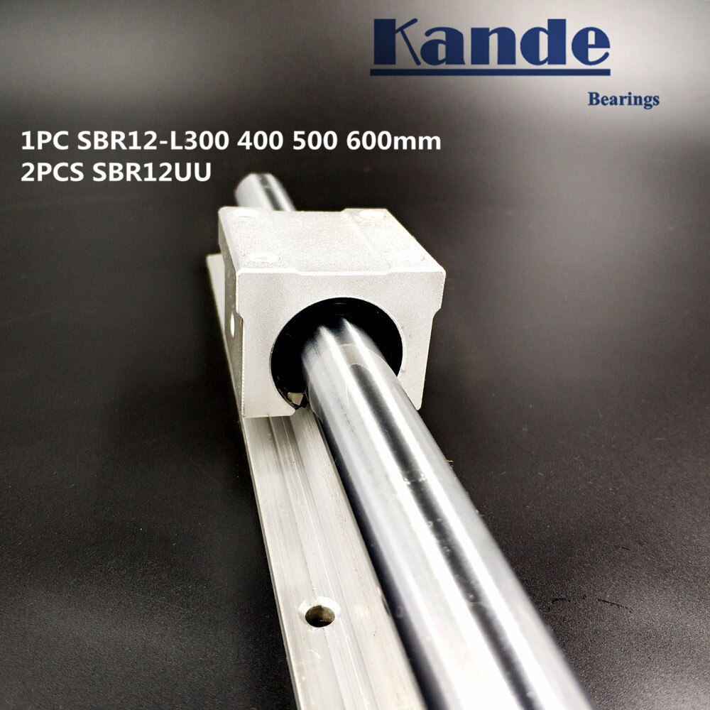 Linjär skena 12mm sbr 12 - 300 400 500 550mm 1 pc linjär styrning sbr 12 + 2 st sbr 12uu block för cnc