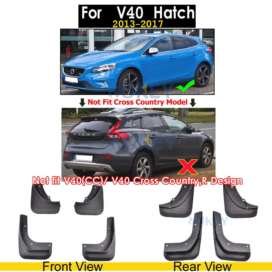 einstellen Auto Schlamm Klappen Für Volvo C30 S40 S60 S80 XC40 XC60 XC90 V40 V60 Schmutzfänger Spritzen Wachen Schlamm Klappe kotflüGel kotflüGel Styling: Pro V40 Luke 13-17