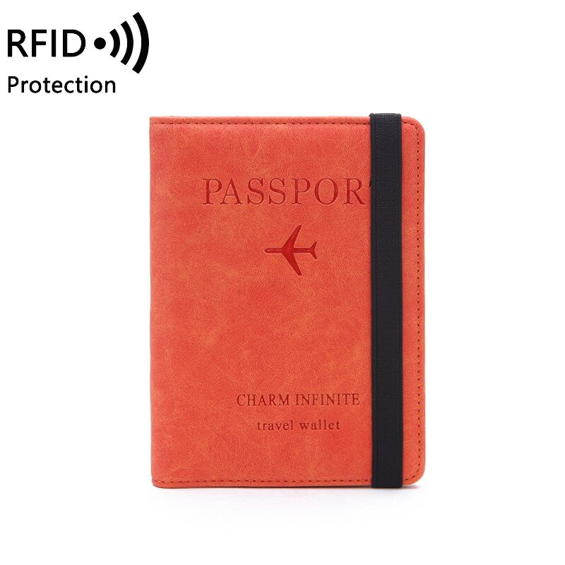 Rfid multifunktion elastisk bånd rejse pas cover pung unisex business kreditkort tegnebog organisator