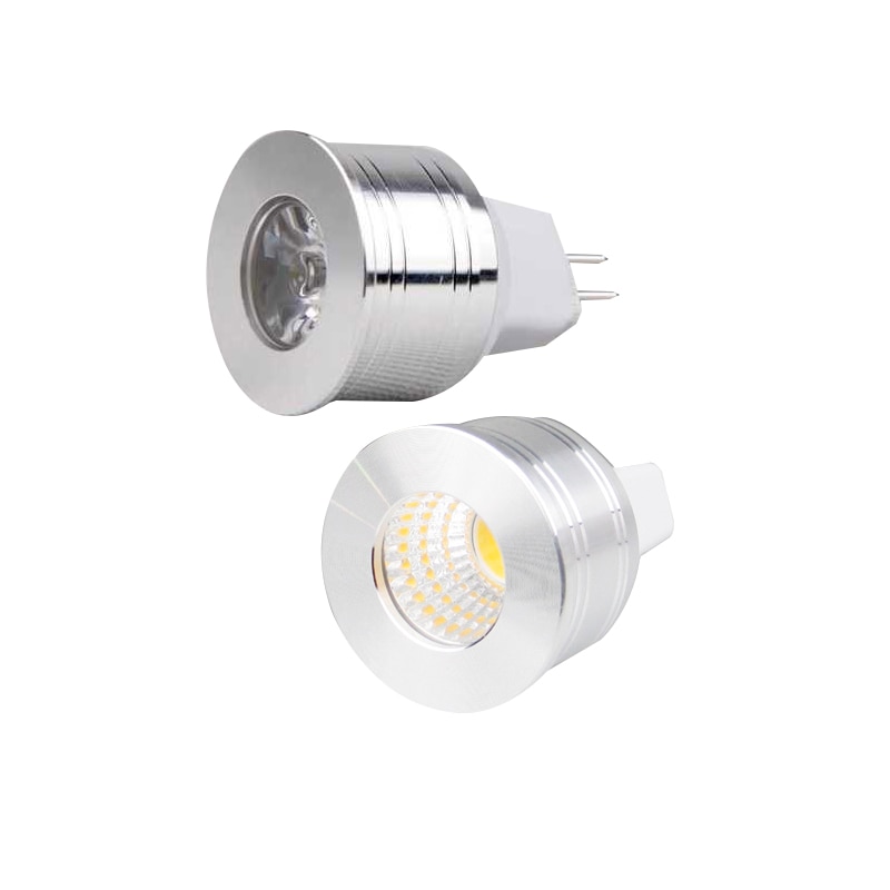 1W 3W bombilla LED MR16 12V regulable 35mm Mini bombilla de foco GU5.3 GU10 E27 COB lámparas 220V 110V