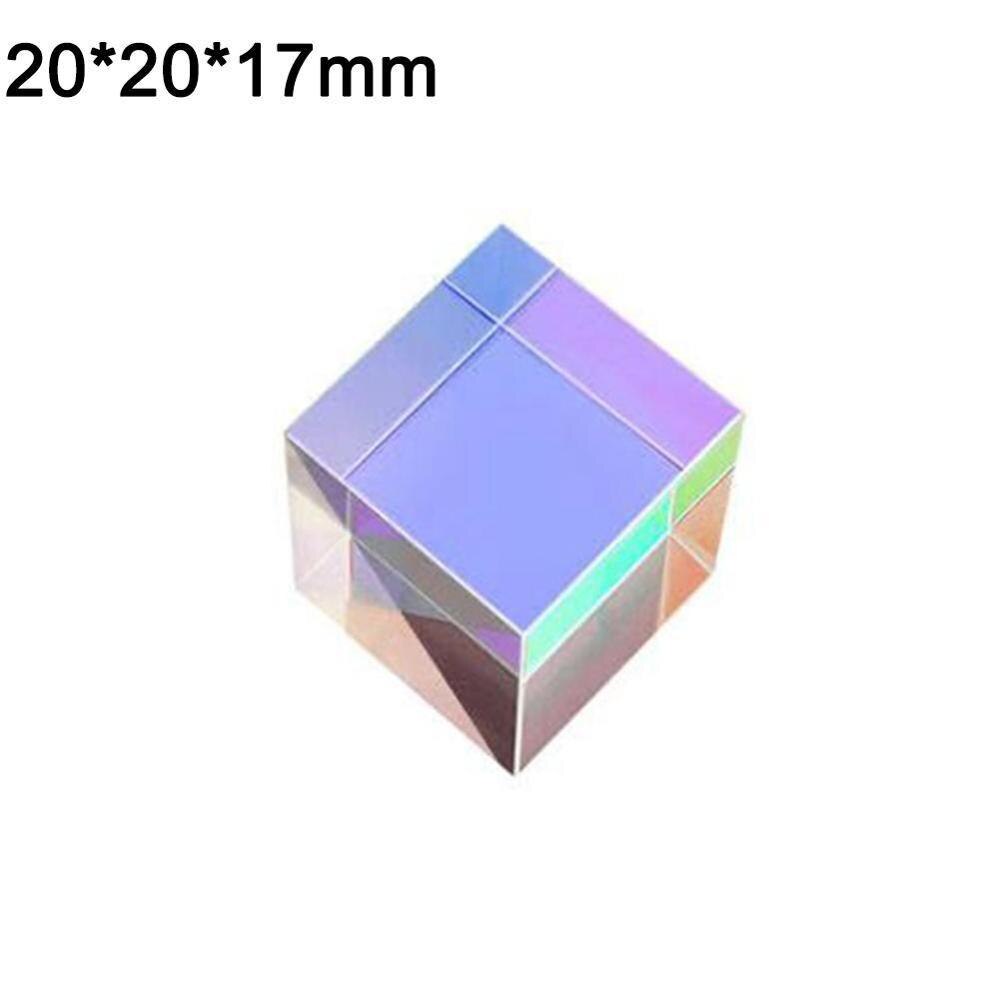 Dichroic Glass Optical Color X-Cube Four Side Polished Glass Experiment Prism 5*5*5mm For Teaching K9 Rainbow Cube G0A7: E