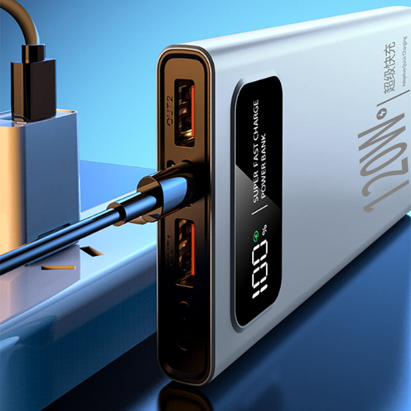 120W Super Fast Charging Power Bank With LED Digital Display 200000mAh Large Capacity External Battery Portable For phones