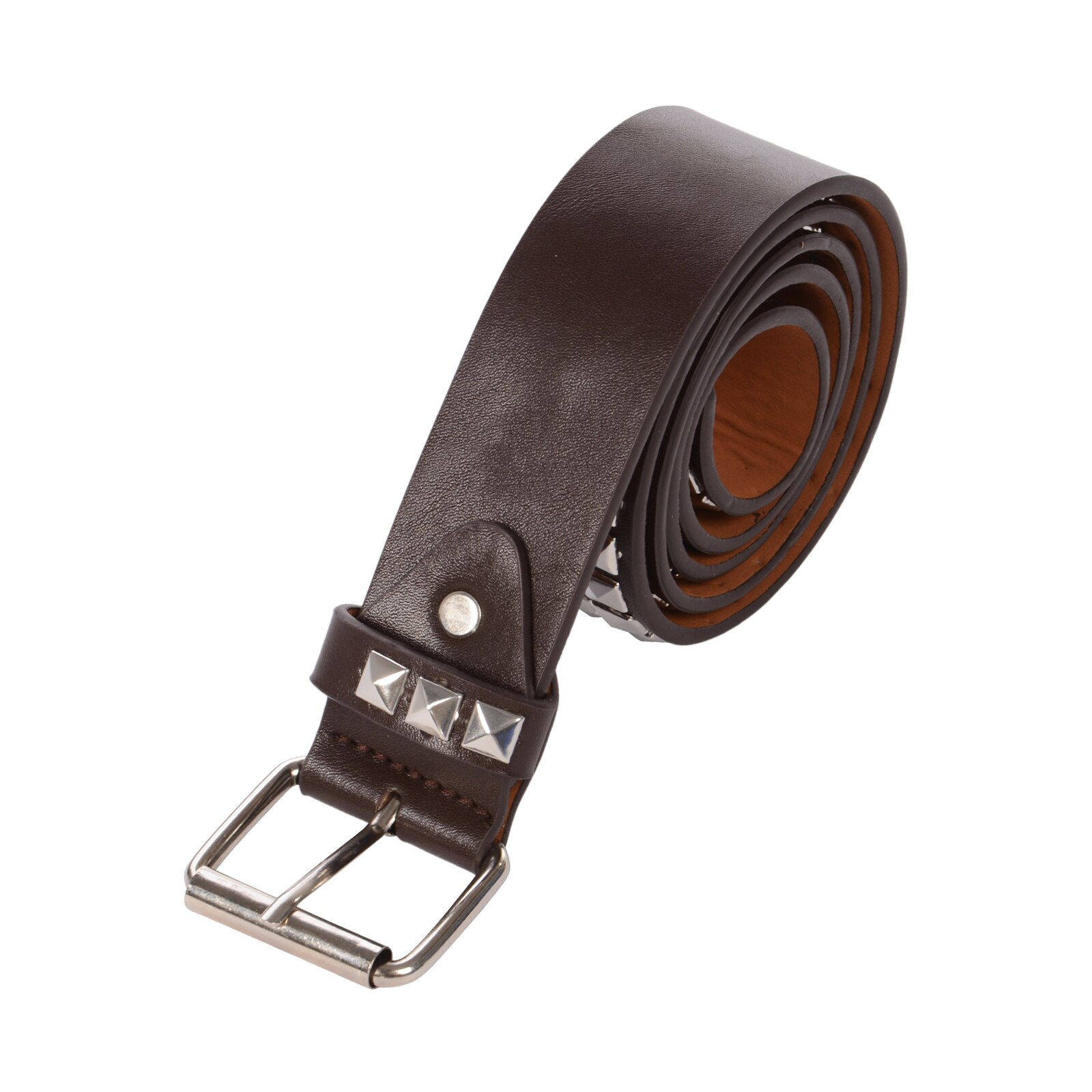 4 Kleuren Vrouwen Vintage Mode Riem Vierkante Kraal Klinknagel Punk Rock Hardware Jeans Vrouwelijke Taille Riemen: Coffee