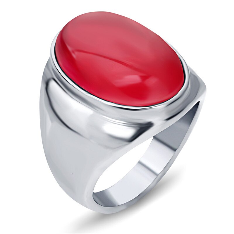 ZORCVENS Ring Rustfrit Stål Opal Oval Geometrisk Party Unisex: 12 / 13465