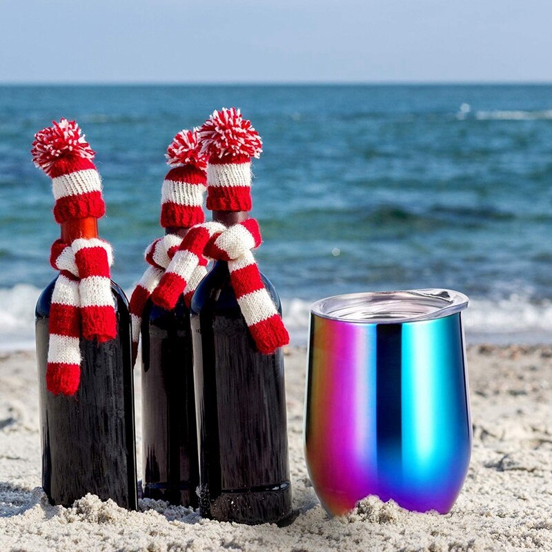 12OZ Stainless Steel Wine Glass, Double Wall Wine Glass, Heat Insulation And Leak-Proof Wine Glass