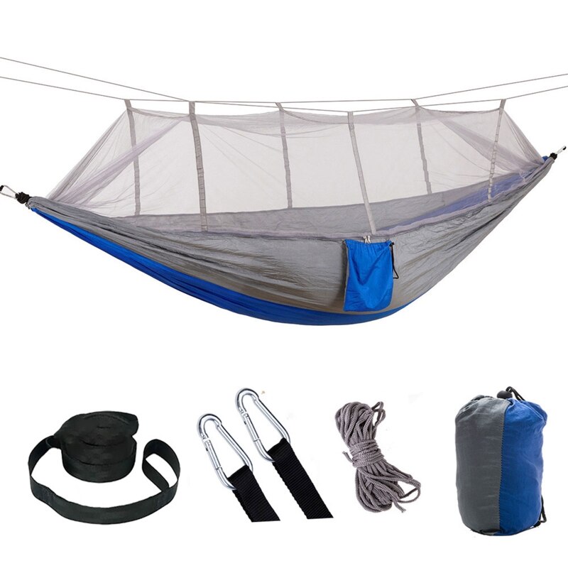 Mosquito Net Hammock Set Lightweigh Swing Hammocks Hanging Parachute for 2 Person Outdoor Camping Rest Pop-up Tree: GYBL