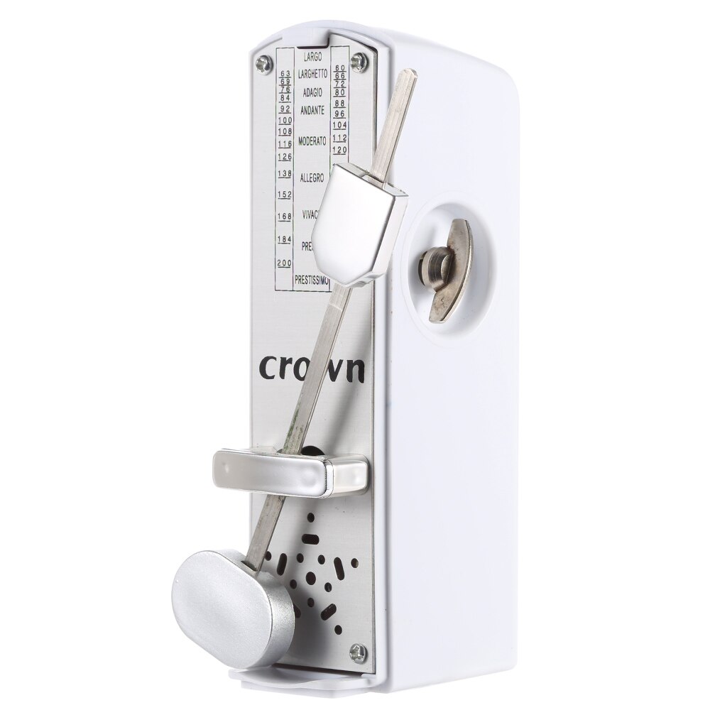 Portable Mini Mechanical Metronome Universal Metronome 11cm Height for Piano Guitar Violin Ukule Chinese Zither Music Instrument: white
