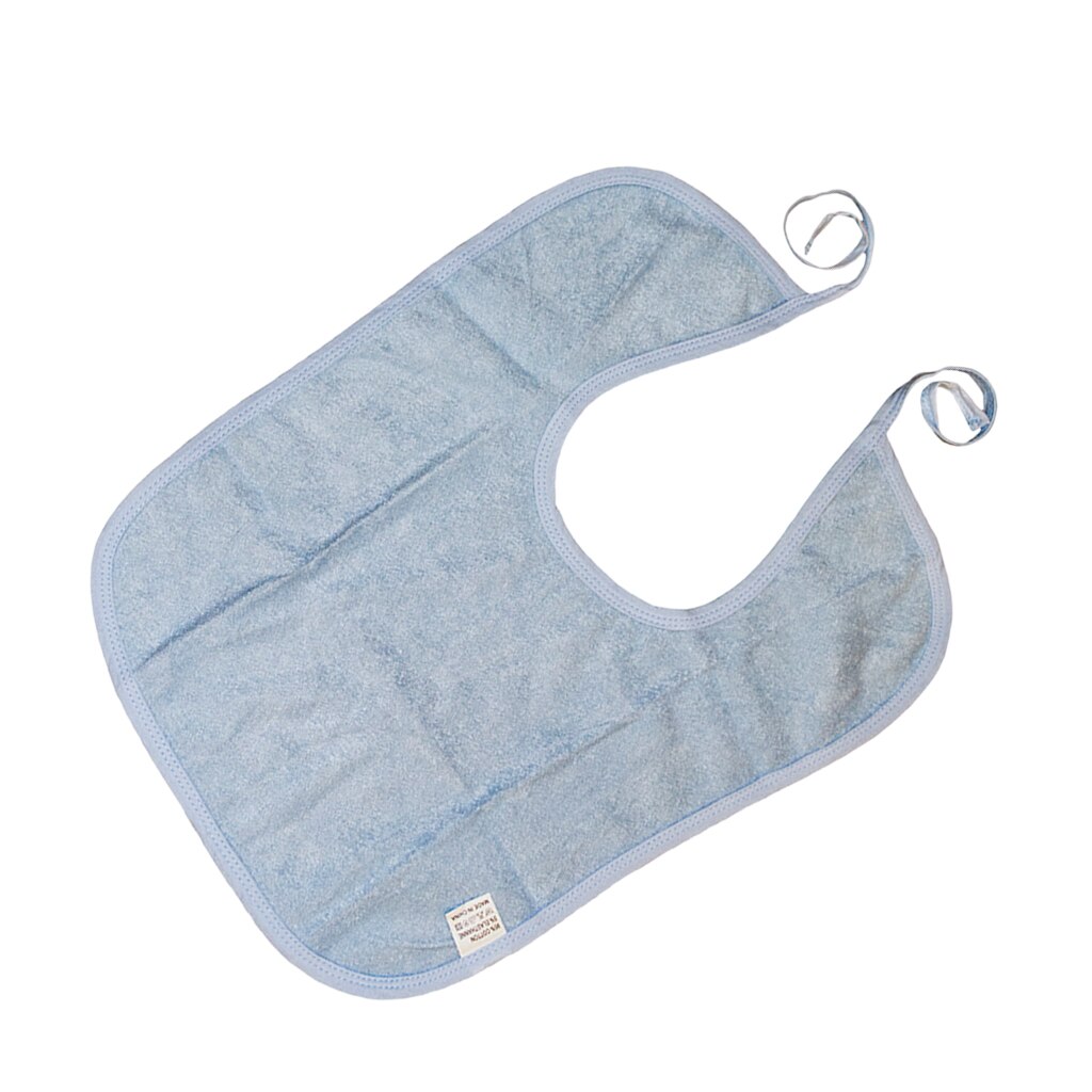 Kort vandtæt vaskbar genanvendelig voksne handicap hagesmæk måltidstøj beskytter forklæde blødt bomuldsmateriale , 40 x 30cm: Blå