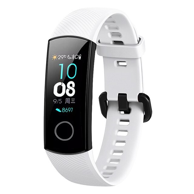 Silicone Wriststrap For Huawei Honor Band 4 5 Smart Accessories Wristband Strap For Honor Band 5(CRS-B19S) Replaceable Bracelet: White / For Honor Band 4